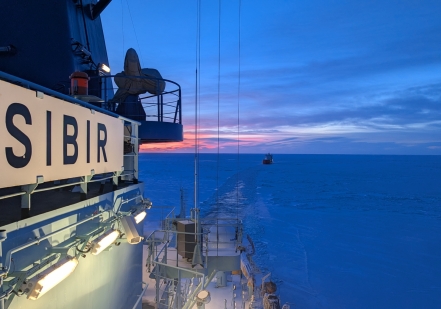 Атомный ледокол «Сибирь» завершил проводку судна в порт Певек